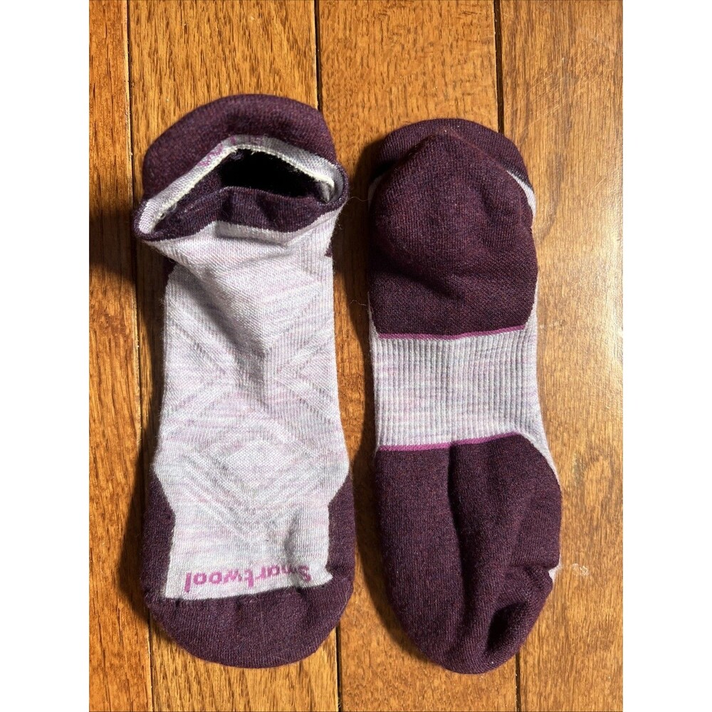 Smartwool Womens Run Targeted Cushion Low Ankle Purple Wool Blend Advanced Sz L - Picture 2 of 12